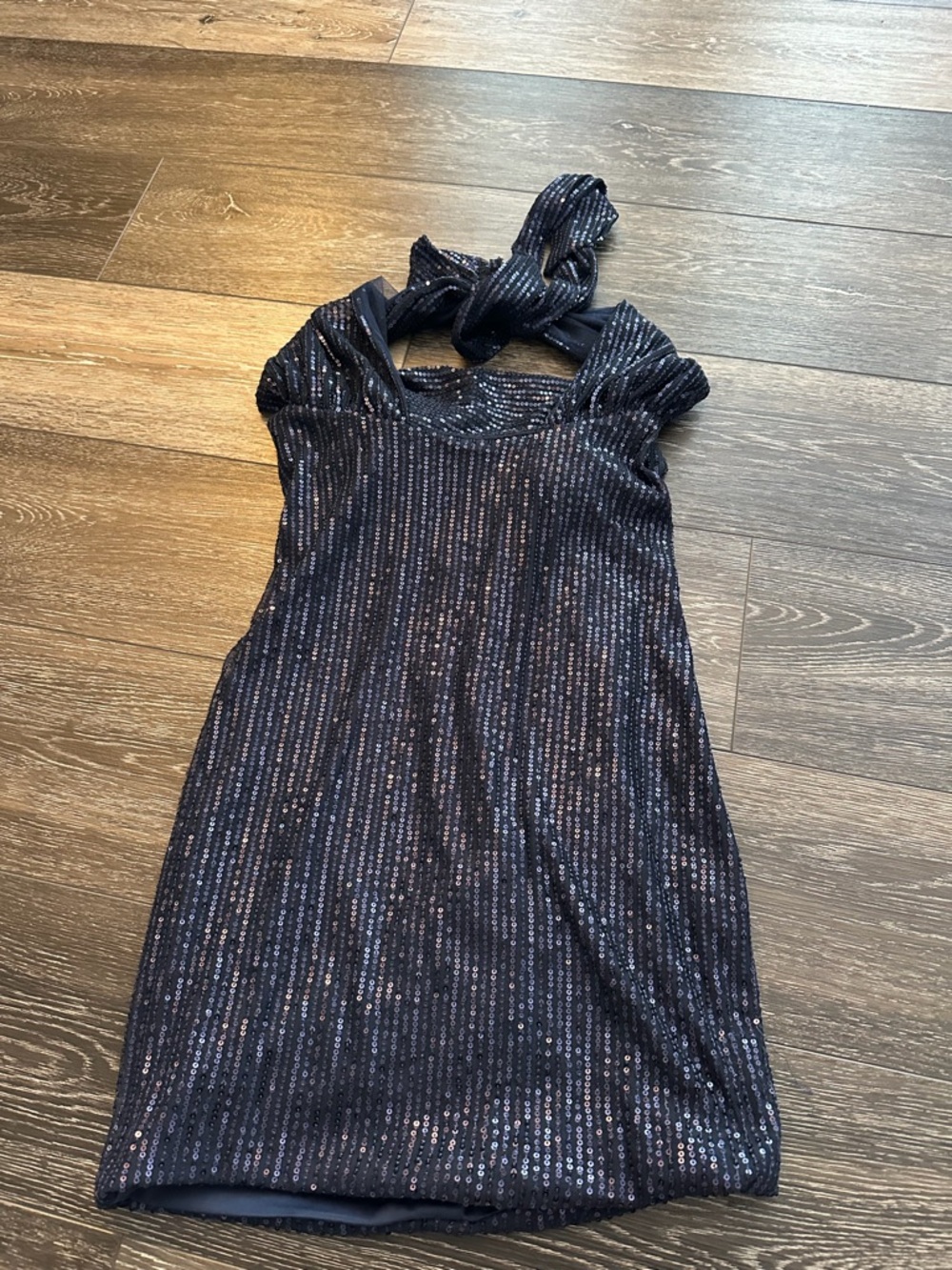 Lucy in the Sky Navy Sequin Halter Party Dress